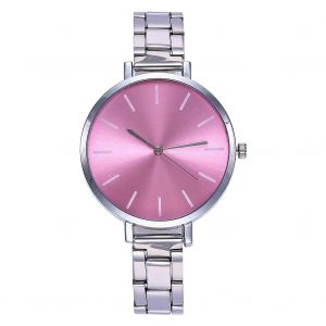 Montre-Bracelet A Quartz Decontractee Pour Femmes Et Hommes, Bracelet En Acier Unisexe, Rose - Neuf
