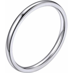 Kal-Bagues Simples Pour Hommes Et Femmes 2mm/4mm/6mm/8mm De Large Style Confortable Acier Inoxydable Bague Anneaux Business Quotidienne Punk Nom Personnalis&eacute; Cadeau Souvenir Taille 54-67 - Neuf