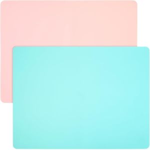 Jexnovashop-Set De Mat De Bricolage Pour Enfants 40x30cm, 2 Pcs Tapis D'art Pour Enfants En Silicone, Tapis De Bricolage Anti-Glissant, Sous-Verre En Silicone Pour Artisanat, Peinture, Repas, Sets De - Neuf