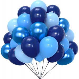 CAUC-Lot de 67 ballons bleu m&eacute;tallis&eacute; de 30,5 cm pour anniversaire, remise de dipl&ocirc;me, f&ecirc;te pr&eacute;natale, d&eacute;coration de f&ecirc;te - Neuf