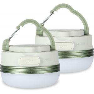 Camping Lights,Rechargeable Led Tent Light,4 Modes Usb Portable Sos Light With Magnetic Base And Hook Ip43 Waterproof For Outdoor,Hiking,Fishing,Power Cuts (2pcs).[A392] - Neuf