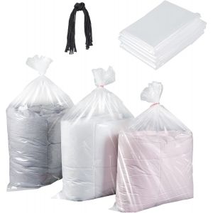 SJZG-Lot De 10 Sacs De Rangement Extra Larges En Plastique Transparent, Anti-Poussi&egrave;re, Anti-Humidit&eacute;, Avec 10 Cordes, Pour Les Valises, Les Meubles, Les Peluches, Les Chaises - Neuf