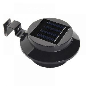 Lot De 2 Lampes Solaires À 3 Led Pour Gouttière Et Clôture, Applique Murale À Capteur Pour Éclairage Extérieur ¿ Lumière Blanche Chaude - Neuf