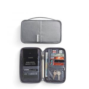 Premium Travel RFID de Blocage de porte-monnaie porte-Passeport de l'Organisateur pour les Hommes et les Femmes, les Petits Gris de Couverture du Document avec des Fentes de Cartes - Neuf
