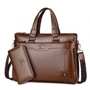 Sac pour ordinateur portable en cuir pour hommes,étui à bombes exécutives,sac en cuir LegiDispensLeather,sac lancé par l'homme,valise de créateur,sacs de luxe,17 pouces - Brown 2 - Neuf