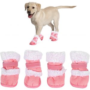 Lot De 2 Paires De Bottes De Neige Pour Animaux De Compagnie, Protège-Pattes Doux Et Chaud Pour Chien, Pour L'hiver - Neuf