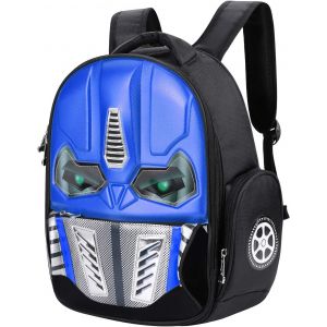 Sac à Dos Enfant 3D Transformers Sac à Dos Étanche Garçon Fille Sacoche d'écolier Lumineux Mode Créativité Sac Bandoulière en Nylon Cartable de Voyage Camping Randonnée Convient âgé de 5-10ans[T606] - Neuf