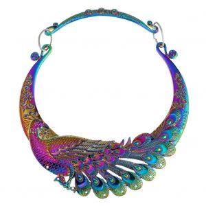 Collier Retro Avec Pendentif En Forme De Dragon Et De Paon Pour Femme Et Fille, Bijou Delicat (Paon) - Neuf