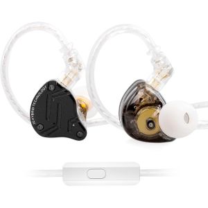 lbgwp60-Kz Zs10 Pro X Dans Écouteurs Intra-Auriculaires, 4Ba 1Dd Kz Casque In Ear Iem Moniteur D'Oreille Avec Un Câble À 2 Broches De 0,75 Mm En Détachable Pour L'Audiophile (Noir-X, Avec Micro) - Neuf