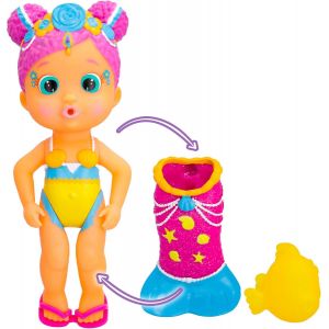 KAL-Magic Tail Mermaids Melodie Poupée Sirène Avec Queue Brillante Amovible Et Son Ami De La Mer ; Gicle De L'Eau Et Souffle Des Bulles U2013 Jouet De Bain Et Jeu Pour Garçons Et Filles - Neuf