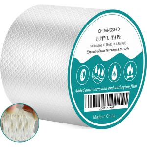 10cm X 5m Ruban Butyle,scotch etancheite anti fuite,bande etancheite toiture Étanche,Réfection des fuites de toiture,restauration des façades,Butyle en Aluminium Bande D'étanchéité - Neuf