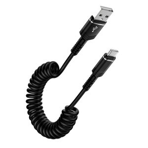 WQD-Câble USB C Spiralé, [0.4M-1.8M] Cable USB C Charge Rapide Rétractable Chargeur Cable Type C,Câble USB vers USBC Android pour Samsung Galaxy S25/S24/S23/S22/S21/A56/A55/A54/A16 A15 A14,iPhone 16/ - Neuf