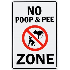 Mevronisshop-Panneau D&eacute;jection Canine Interdite, Panneau Chien Crotte, Panneaux &laquo; No Poop & Pee Zone&raquo;, Panneau Attention Au Chien 30x20 Cm - Neuf