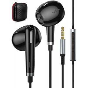 LORANKA-&eacute;couteurs 3,5 mm,&eacute;couteurs avec Fil, Casque de Sport Intra-auriculaire st&eacute;r&eacute;o avec Microphone,contr&ocirc;le du Volume pour Samsung Galaxy A15 A15 A23 A25 A72 S10+,pour Redmi Note 14 13 12 Pro+ 11S - Neuf
