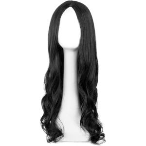 Kalanka-Perruque Noir, 27&iquest;&iquest; Perruque Femme Longues Ondul&eacute;e, Perruques Pour Cosplay Tenue F&ecirc;te - Noir - Neuf