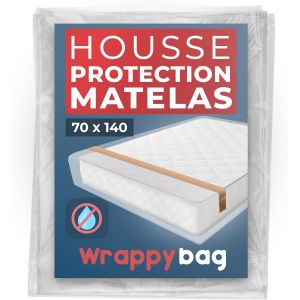 KALANKA-WRAPPYBAG u2013 Housse de Protection en Plastique pour Matelas u2013 Sac de Rangement Imperméable à Rabat scellable u2013 pour Déménagement, Stockage & Transport u2013 70x140 cm - Neuf