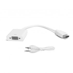 Cable Convertisseur D'interface Multimedia Hd Vers Vga Avec Audio 3,5 Mm Pour Chromebook/Raspberry Pi/Xbox (Blanc) - Neuf
