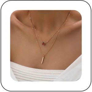 Kal-Collier De Boh&egrave;me Avec Pendentif En &Eacute;meraude Verte Collier Ras Du Cou En Cristal Avec Goutte D'eau Collier Cha&icirc;ne Verticale Avec Barre Cz Collier Pierres Pr&eacute;cieuses Bijoux Pour Femmes Et - Neuf