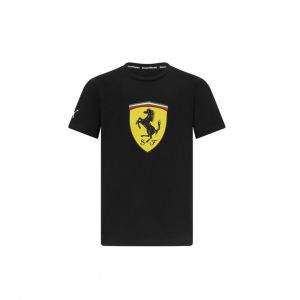 Puma T-Shirt Homme Scuderia Ferrari F1 Avec Grand Logo Scudetto Noir - Neuf