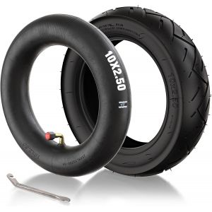 F3t-W25 10 X 2.5 Tyre And Inner Tube With 90&deg; Angled Valve For Electric Bike, Scooter, 10 X 2.50 Inches, Inflatable Tyres With Wheels Front/Rear - Neuf