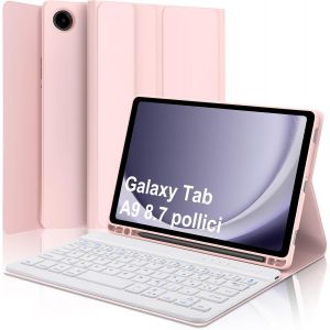 Clavier Pour Samsung Galaxy Tab A9 8.7"", Coque Galaxy Tab A9 Avec Clavier, Italien Bluetooth Amovible Keyboard Pour Samsung Tablette A9 2023 8,7 Pouces, Rose Clair - Neuf