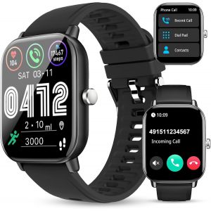 Montre Connect&eacute;e Homme, 2.01"" &Eacute;cran Hd Smartwatch Avec Appel Bluetooth, 120+ Modes Sport Smart Watch, Fr&eacute;quence Cardiaque Sommeil Podom&egrave;tre, &Eacute;tanche Montre Intelligente Pour Ios Android (Noir) - Neuf