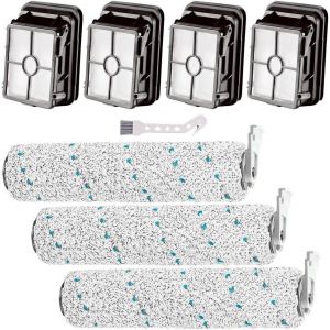 NouvelHorizonstore-Pi&egrave;ces de rechange pour aspirateur Bissell CrossWave Cordless Max 2554 2590 2593 2596 Series, lot de 3 rouleaux de brosse 2787, lot de 4 filtres 1866 - Neuf