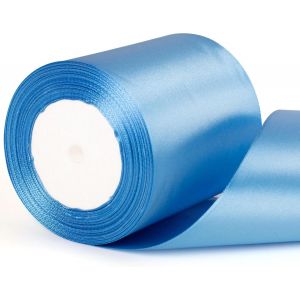 Ruban De Satin Bleu Azur De 10 Cm De Large Pour Voiture De Mariage,Emballage Cadeau,Bouquet Artisanal,D&eacute;coration De G&acirc;teau Et Emballage Cadeau - Neuf