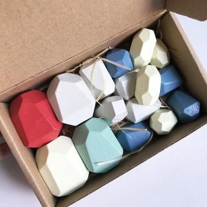 Blocs De Construction Pour Enfants-16 Grains Pin Couleur Bois Empilable Jouets - Neuf