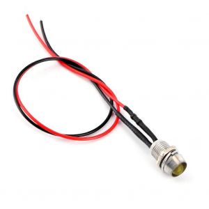 4 pcs 12v 8mm led panneau pilote tableau de bord avertissement voyant lampe voiture fourgon jaune - Neuf