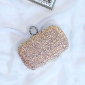 (Champagne) Pochettes et pochettes pour femmes Sac &agrave; main &agrave; cha&icirc;ne Pochette de c&eacute;r&eacute;monie de mariage Pochette de soir&eacute;e pour femme Sac &agrave; paillettes chic avec bandouli&egrave;re - Neuf