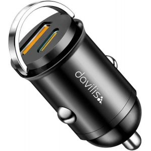 Hamiltion-Chargeur De Voiture Prise Allume-Cigare &Agrave; Charge Rapide Pd C 30 W Usb A Qc 3.0 60 W Total Pour T&eacute;l&eacute;phone Portable Smartphone Tablette Compatible Avec Iphone, Ipad, Samsung, Xiaomi, Huawei, - Neuf