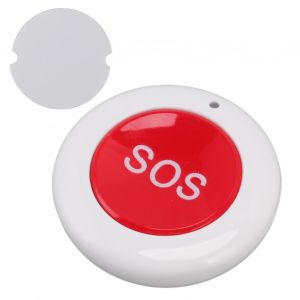 HJLIAN Telecommande sans fil compacte et intelligente, ronde, pour maison, couloir, bureau, garage, DC 3 V, blanc, rouge, SOS - Neuf
