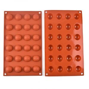 Mini moule en silicone semi-sphérique à 24 cavités,3 moules pour faire du chocolat,des gâteaux,de la gelée,de la mousse en dôme - Neuf
