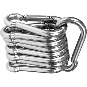 Checarzhn--No1-Lot De 10 Mousquetons M4 Robustes En Acier Inoxydable 304 - Petits Mousquetons Pour L'extérieur, Le Camping, La Randonnée, Les Outils De Levage Et Les Poignées Avec ?Illet.. - Neuf