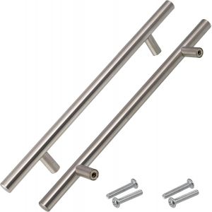 lbgwp60-C64363 - Lot De 2 Poignées De Meuble Entraxe 160 Mm - Pour Porte Armoire Placard Tiroir Aménagement Décoration Intérieur Cuisine Salon Assemblage - En Métal - Finition Brossée - Neuf