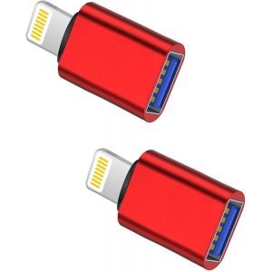 Adaptateur de cam&eacute;ra Lightning vers USB,c&acirc;ble OTG USB 3.0 certifi&eacute; Apple MFi pour iPhone 14 13 12 11 XS XR X SE 8 7 6 5 iPad pour connecter Lecteur de Carte,Clavier,Souris,Piano,cl&eacute; USB.[E18] - Neuf