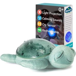 Veilleuse Projecteur Océan Avec 2 Bruits Blancs Et 2 Sons Apaisants | Réglages Réglables | Capteur De Cri | Tortue Tranquille ¿ Aqua (Rechargeable) - Neuf