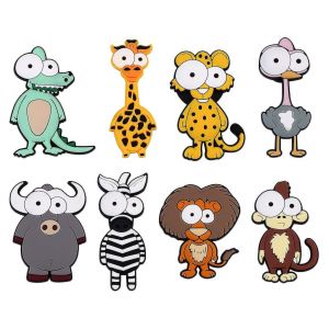 Lot De 8 Aimants De R&eacute;frig&eacute;rateur Animaux De Dessin Anim&eacute; &iquest; Autocollants Magn&eacute;tiques Amusants Pour Enfants, D&eacute;coration De Tableau Blanc Et Jouets &Eacute;ducatifs - Neuf
