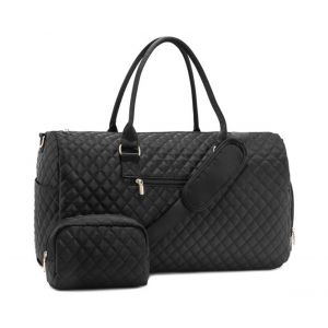 Sac de voyage élégant pour femme avec trousse de toilette, compartiment à chaussures et compartiment à bagages. - Neuf