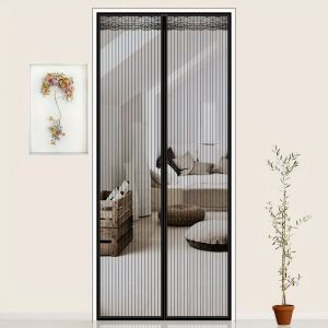 Filet Anti-Moustiques À Fermeture Automatique,Maille Magnétique Anti-Moustiques,Porte Invisible Pour Rideaux De Ventilation Domestique,Filet Magnétique - Type Black-1 Pc - Neuf