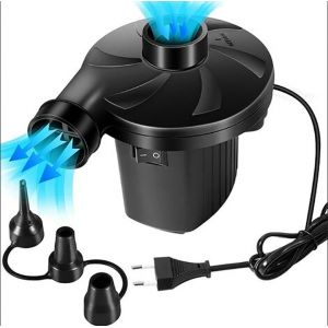 Pompe À Air Électrique 220 W 2 En 1, Gonfleur Et Dégonfleur Électrique Avec 3 Buses Amovibles Pour Matelas Gonflable, Oreiller, Lit, Bateau, Bouée, Coussin Gonflable - Neuf