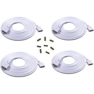 8m Extension De Led 5050 Rgb,Rallonge Led 4 Broches,Câble D'extension Connecteur Ruban Led Pour Smd 5050 3528 2835 Rgb Led Strip - Neuf