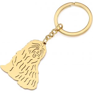 KAL-Porte-Cl&eacute;s Chien Acier Inoxydable Portefeuille Porte-Cl&eacute;s Voiture Bijoux Animaux Amoureux Chiens Cadeaux Femme Filles Porte-Cl&eacute;s Chien - Neuf