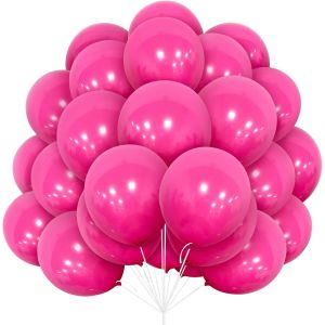 Ballons Roses,Paquet De 30 Ballons Mat Roses En Latex 12 Pouces 30,5 Cm Ballon Avec Ruban Pour Femmes F&ecirc;te D'anniversaire De Filles Mariage Bapt&ecirc;me Douche Nuptiale Fian&ccedil;ailles Baby Shower D&eacute;coration - Neuf