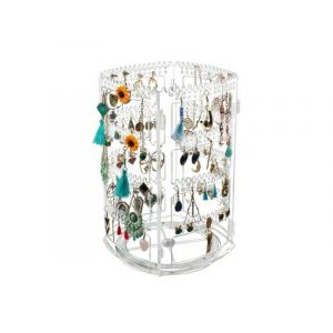 Pr&eacute;sentoir &Agrave; Bijoux Rotatif Pour Boucles D'oreilles, Colliers Et Bagues - Pr&eacute;sentoir Transparent - Neuf