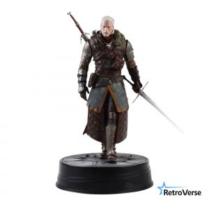 Figurine The Witcher Geralt De Riv 24 Cm Cheval Fonc&eacute; Mod&egrave;le Jeu D&eacute;coration Bureau - Neuf
