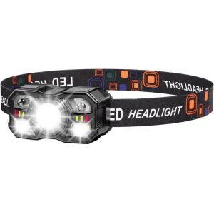Lampe Frontale Rechargeable Avec Bandeau Réglable, Super Lumineux Étanche Torche Frontale Led Puissante Avec Voyant Rouge, 5modes D'éclairage Lampe Frontale Pour Camping/Course/Pêche/Urgence - Neuf