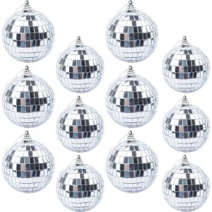 12 Pcs Boule Disco Miroir 5cm/6cm Disco D&eacute;coration &Agrave; Suspendre Mini Disco Ball &Agrave; Facette,No&euml;l,F&ecirc;te De G&acirc;teau Arbre De No&euml;l Ornement - Neuf
