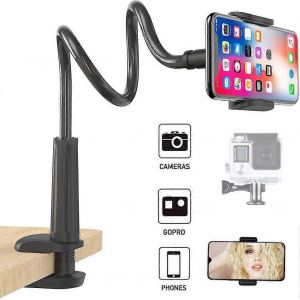 Support de t&eacute;l&eacute;phone Webcam Stand avec vis universelles de 1/4 pouce Bras flexible 360 Lit de bureau Support de montage &agrave; col de cygne pour t&eacute;l&eacute;phone portable - Neuf